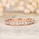 【送料無料】ネックレス 016ctアールデコmilgrain14k016ct art deco half eternity milgrain wedding engagement ring 14k rose gold(4)
