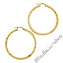 楽天hokushin【送料無料】ネックレス　イェローゴールド14k 404mmスナップイアリングlarge 14k yellow gold 404mm textured puffed patterned circle hoop snap earrings