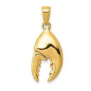 【送料無料】ネックレス 14kイェローゴールド3dストーンクラブペンダント14k yellow gold 3d moveable stone crab claw pendant