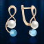 ̵ۥͥå쥹ȥѡ֥ꥪåȥ58514ct nwtpearl blue topaz briolette earrings russian solid rose gold 585 14ct nwt