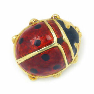 ̵ۥͥå쥹ơʥХ֥ԥ14kvintage red enamel lady bug brooch pin 14k yellow gold