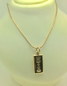 【送料無料】ネックレス　9ctゴールド1659ctペンダント9ct gold ingot pendant with 9ct gold 165 chain