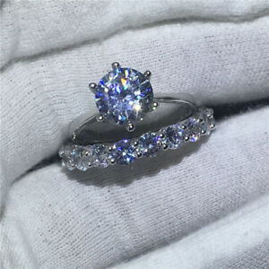 【送料無料】ネックレス 14k3ctvvs1d moissanite3ct round shape vvs1d moissanite bridal set engagement ring 14k gold over