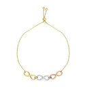 【送料無料】ネックレス 14kトリ92514k tri color gold infinity charms adjustable bracelet, 925