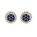 【送料無料】ネックレス 18kスターリングサファイアピアスイヤリング18k gold and sterling silver sapphire stud ear...