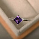 【送料無料】ネックレス ソリッドホワイトゴールドリングプリンセスアメジストカットリングサイズ14k solid white gold rings 150 ct ...