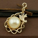 ネックレス　14ctイェローゴールドsouthseaペンダントgenuine 14ct yellow gold natural southsea golden pearl pendant