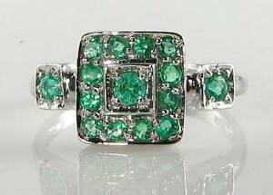 楽天hokushin【送料無料】ネックレス　class 9k 9ct white gold all colombian emeraldart deco ins ring free resizeclass 9k 9ct white gold all colombian emerald ar