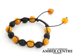 【送料無料】ネックレス　w072rrp495ドイツバタースコッチgerman antique butterscotch amber bracelet with volcanic lava beads w072rrp495