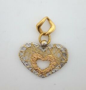 【送料無料】ネックレス　miran 081069 18kイエローホワイトインターネットペンダントrrp590miran 081069 18k yellow, white and rose gold wired heart pendant rrp590