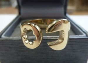 【送料無料】ネックレス　ソリッドゴールドスパナリングサイズグラム9ct solid gold spanner ring size s 76 grams