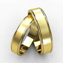 【送料無料】ネックレス セットイェローゴールドマットブラシwedding rings matching set his and hers yellow gold...