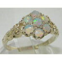【送料無料】ネックレス ホワイトゴールドレディースオパールデイジーリング9ct white gold ladies aaa fiery opal daisy ring(4)
