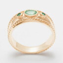 yzlbNX@\bh[YS[hGhOTCYsolid 9ct rose gold natural emerald womens trilogy ring sizes j to z