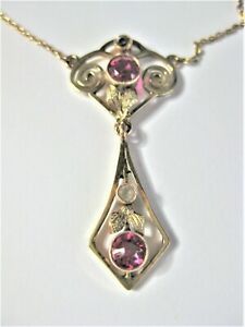 ̵ۥͥå쥹ԥͥ393g̡ܡ顼585art nouveau collar gold 585 with red spinel 3,93 g