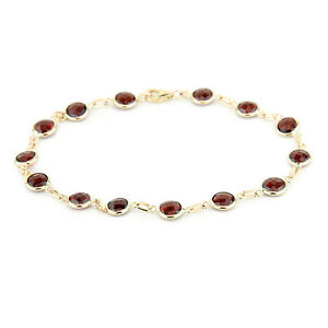 【送料無料】ネックレス　イエローゴールドガーネットカットブレスレットインチ14k yellow gold fancy cut garnet gemstones bracelet 8 inches