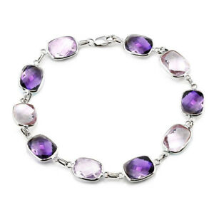 【送料無料】ネックレス　kホワイトゴールドブレスレットクッションカットアメジストインチ14k white gold gemstone bracelet with cushion cut amethysts 75 inches