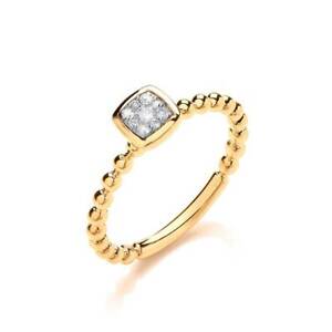 yzlbNX@CG[S[hr[YVNgbvO9ct yellow gold 010ct beaded shank square top ring