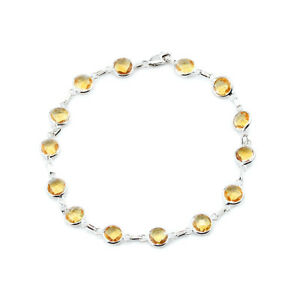 【送料無料】ネックレス　kホワイトゴールドファンシーカットブレスレットシトリンインチ14k white gold fancy cut bracelet with citrine gemstones 85 inches