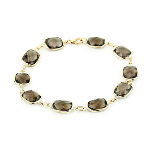 hokushin㤨̵֡ۥͥå쥹ɥ֥쥹åȥå󥫥åȥ⡼ȥѡ14k yellow gold gemstone bracelet with cushion cut smoky topaz 8 inchesפβǤʤ105,980ߤˤʤޤ