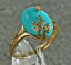 ̵ۥͥå쥹ɥܥ꡼եǥ14k yellow gold genuine chinese turquoise 14 x10 mm cabochon leaf design ring