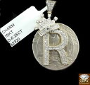 【送料無料】ネックレス　イエローゴールドクラウン10 k real yellow gold letter r with crown initial charm, pendent, men, women