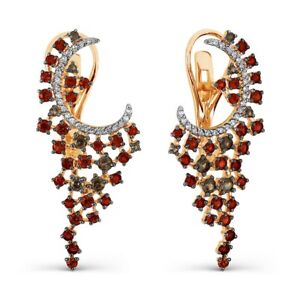 【送料無料】ネックレス　ローズゴールドイヤリング58514 ct rose gold earrings with gemstones