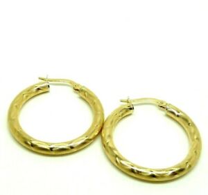 【送料無料】ネックレス イヤリングソリッドゴールドアレッツォフープイヤリングearrings used reconditioned solid gold 18 kt unoaerre arezzo hoop earrings