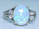 【送料無料】ネックレス ヴィンテージホワイトゴールドカボションオパールリングサイズvintage 14ct white gold cabochon opal s...