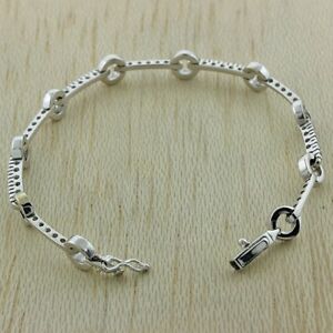 【送料無料】ネックレス　ホワイトゴールドファンシーリンクブレスレットホuk hallmarked 9ct white gold fancy link gemset bracelet 7 rrp 465 ho1