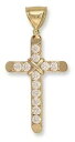 【送料無料】ネックレス 62mmイェローゴールドセットクロスペンダントyellow gold claw set cross pendant 62mm