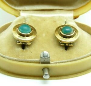 【送料無料】ネックレス　イヤリングアンティークゴールドソリッドイタリアシチリアearrings antique fine 800 gold solid 18 ct with agate italian sicilian