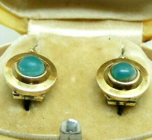 【送料無料】ネックレス　イヤリングアンティークゴールドソリッドイタリアシチリアearrings antique fine 800 gold solid 18 ct with agate italian sicilian