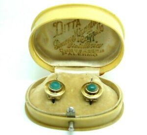 【送料無料】ネックレス　イヤリングアンティークゴールドソリッドイタリアシチリアearrings antique fine 800 gold solid 18 ct with agate italian sicilian