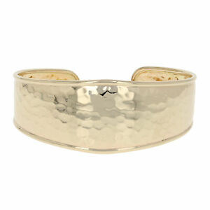 【送料無料】ネックレス　イタリアカフブレスレットイエローゴールドテーパーitalian cuff bracelet 6 14 10k yellow gold tapered hammered