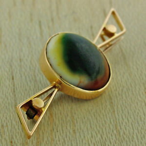 【送料無料】ネックレス　ビクトリアアンティークイエローゴールドシェルストーンブローチvictorian antique 15ct yellow gold operculum shell stone brooch jd12