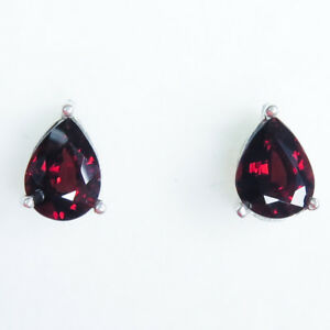 【送料無料】ネックレス　ガーネットシルバーkkゴールドスタッドイヤリング42ct natural red rhodolite garnet 925 silver 9ct 14k 18k gold stud earrings