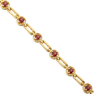 【送料無料】ネックレス イエローゴールドガーネットブレスレットインチグラム14k yellow gold garnet bracelet 7 inches 1155 grams january birthstone