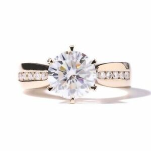 【送料無料】ネックレス ホワイトラウンドカットkローズゴールド205 ct near white round cut moissanite engagement wedding ring 9k rose gold