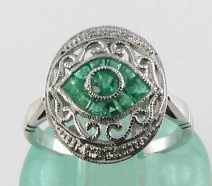 【送料無料】ネックレス ホワイトゴールドコロンビアエメラルドアールデコインリングlarge 9ct white gold colombian emerald all seeing eye art deco ins ring