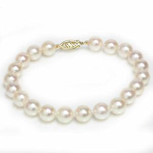 ネックレス　アコヤブレスレットktsaltwater akoya pearl bracelet 8 85 14kt 7 34