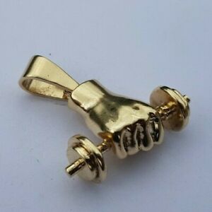 【送料無料】ネックレス ゴールドダンベルペンダントウェイトリフティングstunning 9ct gold dumbbell pendant, weight lifting