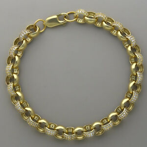 【送料無料】ネックレス　イエローゴールドベルチャーブレスレットインチuk hallmarked 9ct yellow gold gemset belcher bracelet 75mm 6 inches t1