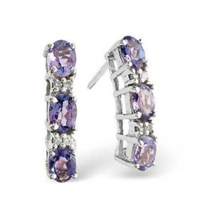 ネックレス　ホワイトゴールドタンザナイトイヤリング9ct white gold 102ct tanzanite earrings