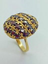 【送料無料】ネックレス イエローソリッドゴールドガーネットリング18ct yellow solid gold garnet ring(4)
