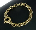 yzlbNX@CG[S[hx`[NuXbg[{g9k yellow gold oval belcher link 195cm bracelet euro bolt clasp 1876gm 856939