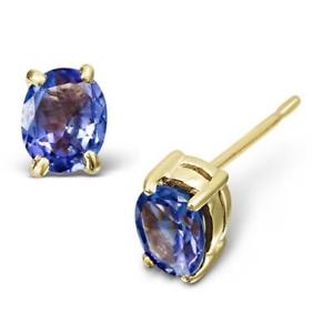 ネックレス　ゴールド×タンザナイトイヤリング18ct gold 5mm x 4mm tanzanite earrings