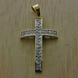 【送料無料】ネックレス　ゴールドクロスペンダント￥セットuk hallmarked 9ct gold gem set cross pendant rrp 665 jv10