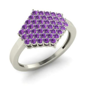 【送料無料】ネックレス　アメジストkホワイトゴールドサイズ086 ct natural gemstone amethyst engagement ring 14k white gold size k l m n j