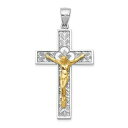【送料無料】ネックレス イエローホワイトゴールドソリッドペンダント14k yellow and white gold solid polished casted...